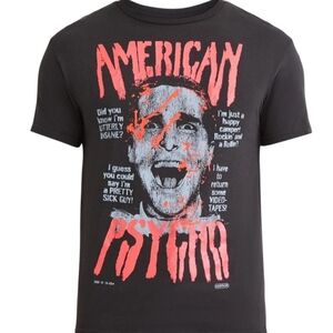 NWT American Psycho Men's Short Sleeve Graphic T-Shirt Tee Size XXXL Black & Red